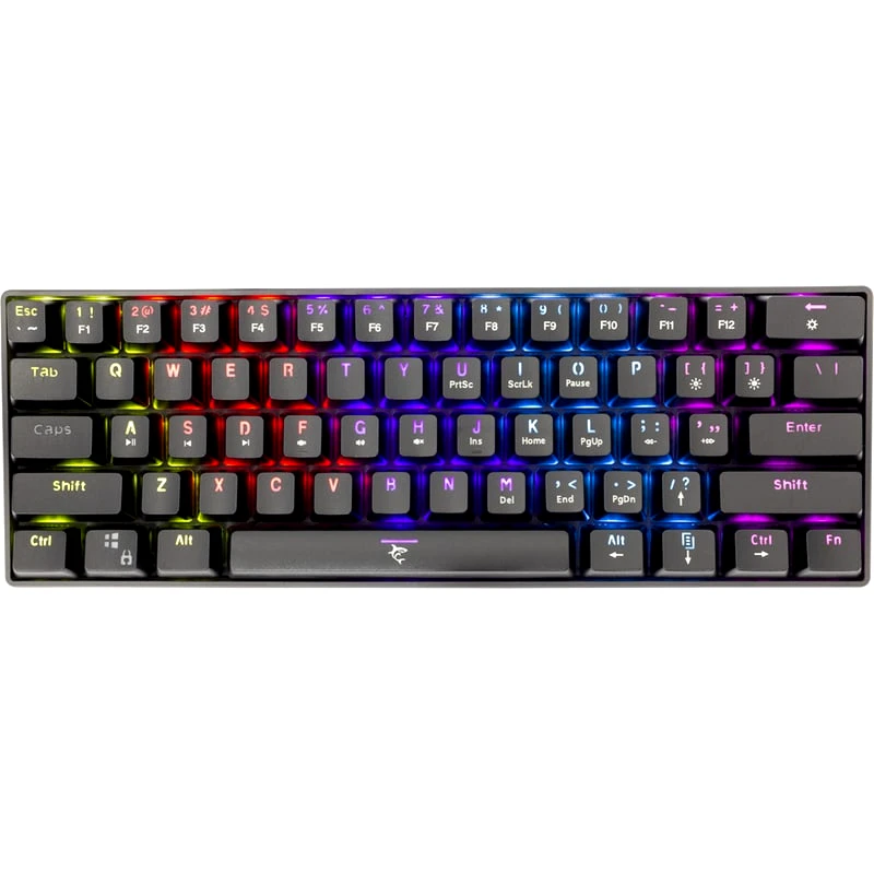 WHITE SHARK White Shark Shinobi Gaming Μηχανικό Ενσύρματο Πληκτρολόγιο 60% με Outemu Blue διακόπτες και RGB φωτισμό (US) Μαύρο