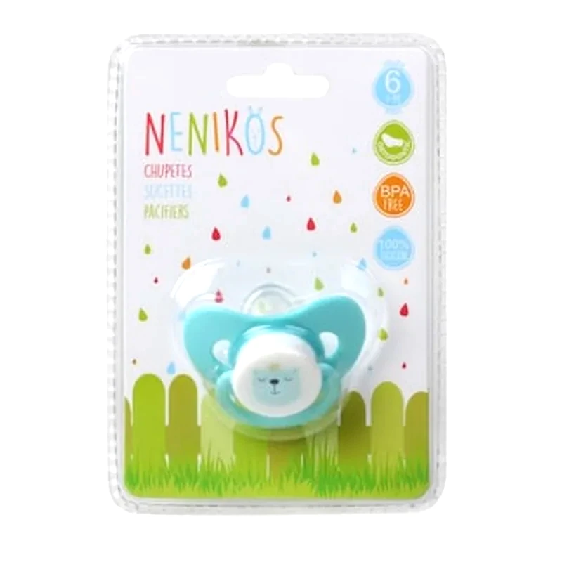 KIOKIDS Kiokids Πιπίλα Σιλικόνης 6+μ Σιελ Αρκουδάκι 60203
