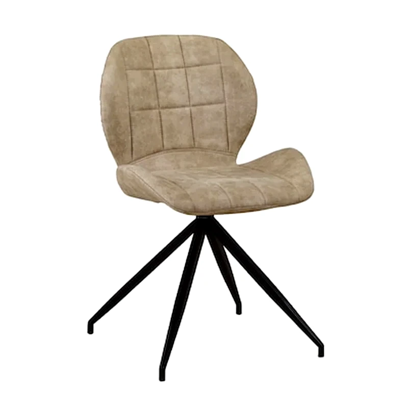 WOODWELL Καρέκλα Woodwell Μεταλλική/Υφασμάτινη Σετ 2 Τμχ - Suede Μπεζ
