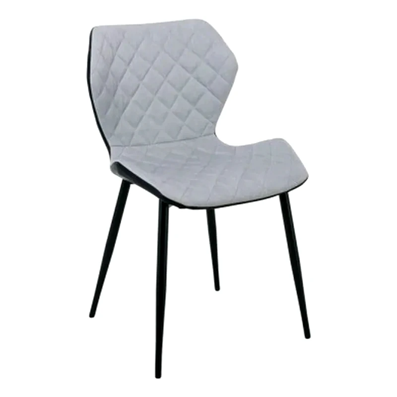 WOODWELL Καρέκλα Woodwell Ύφασμα Ανοιχτό Γκρι - Σετ 2 Τμχ