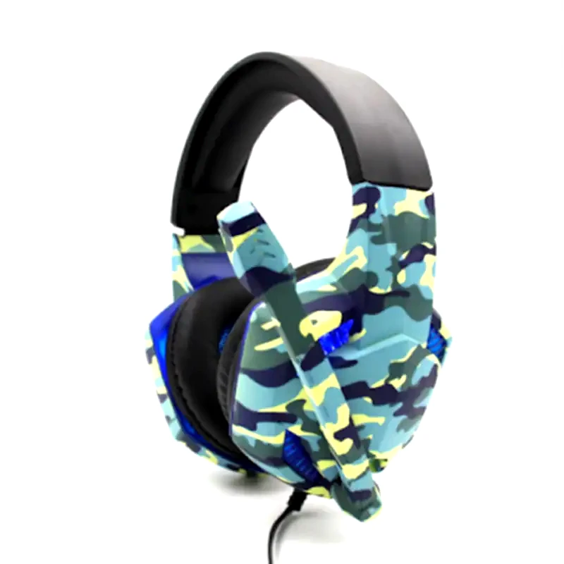KOMC Komc G306 Gaming Ενσύρματα Ακουστικά 3.5mm/USB με LED Φωτισμό - Navy Camouflage