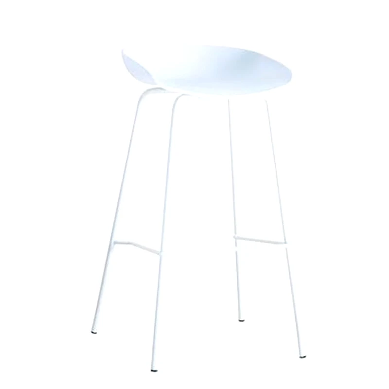 WOODWELL Σκαμπό Woodwell Μπαρ Δερματίνη Με Μεταλλικά Πόδια 2 Τμχ - Λευκό