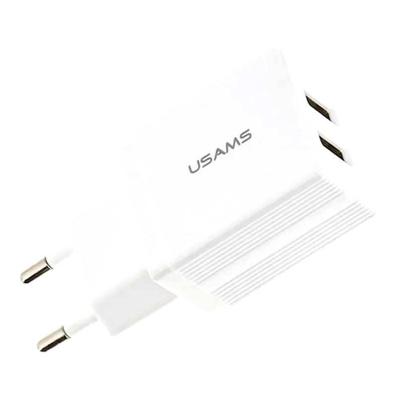 USAMS Φορτιστής Πρίζας Usams T24 Us-cc090 2x Usb 2.1A - White