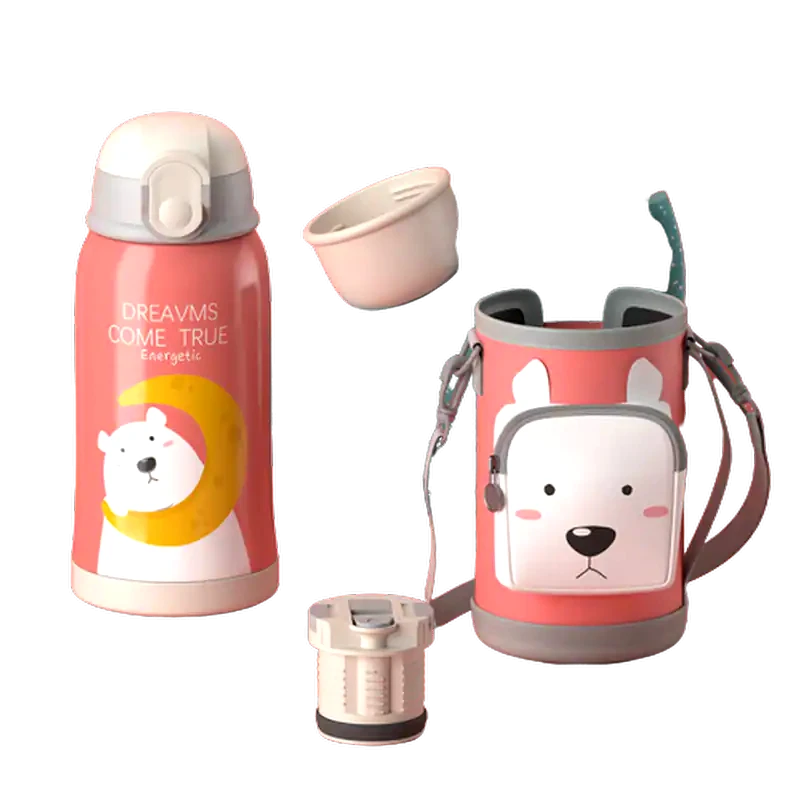 OEM Παγούρι OEM Παγούρι-Θερμός Stainless Steel Pink Bear 550ml
