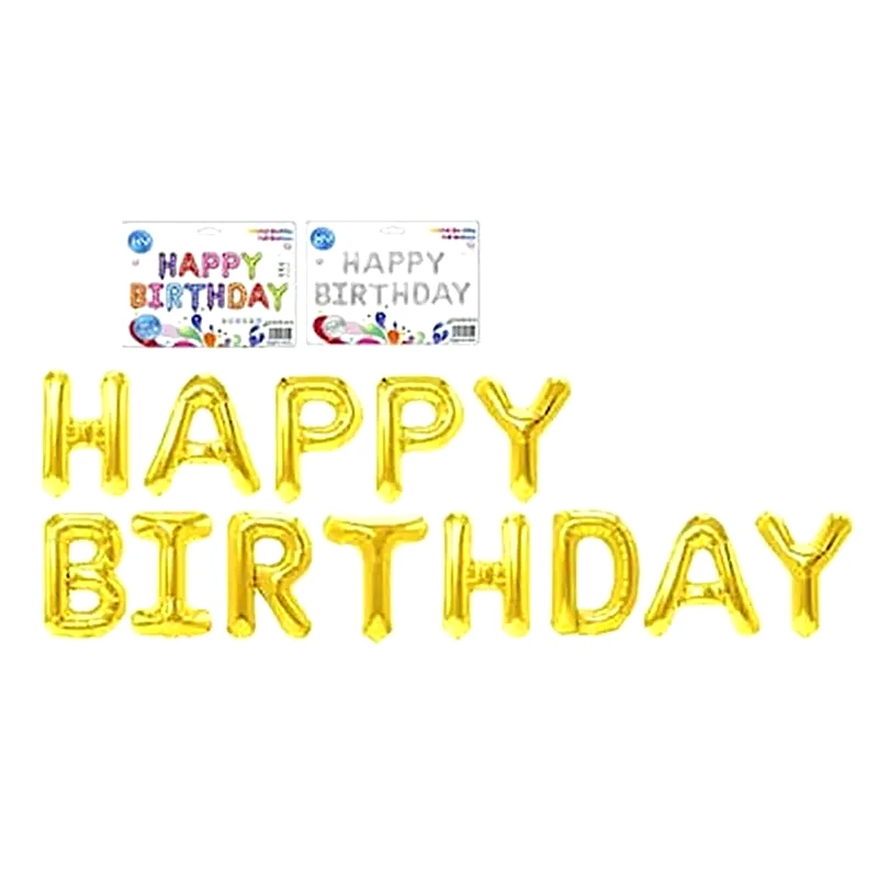 OEM Μπαλόνι ΗλίουHappy Birthday Μεταλλιζέ 13 Τμχ - Χρυσό