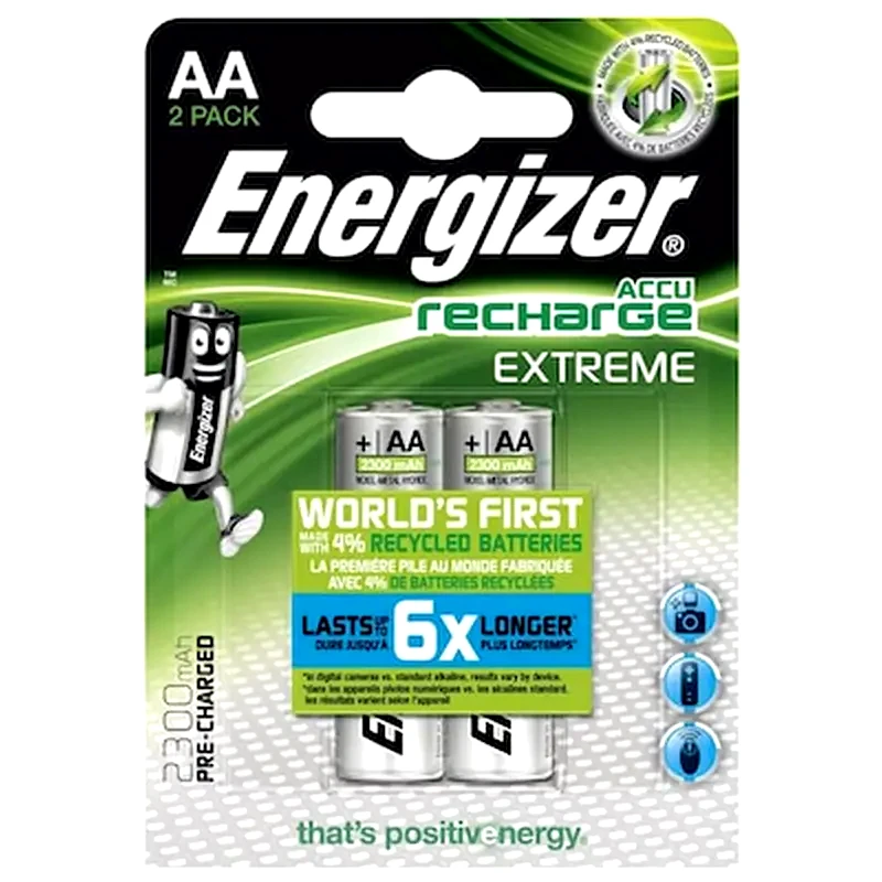 ENERGIZER Επαναφορτιζόμενες Μπαταρίες Energizer AA NiMH 2300mAh 1.2 V 2 τεμάχια