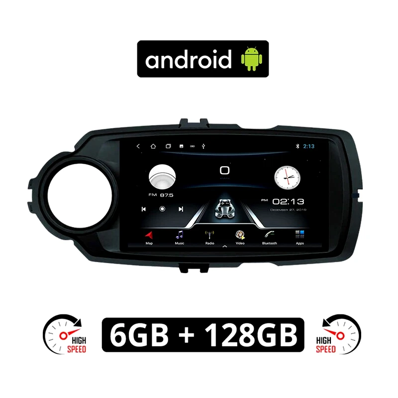 OEM Ηχοσύστημα ΟΕΜ με Οθόνη Αφής 9 Android, GPS, Wi-Fi, Bluetooth - 6GB/128GB για TOYOTA YARIS (2011 - 2020) - Μαύρο