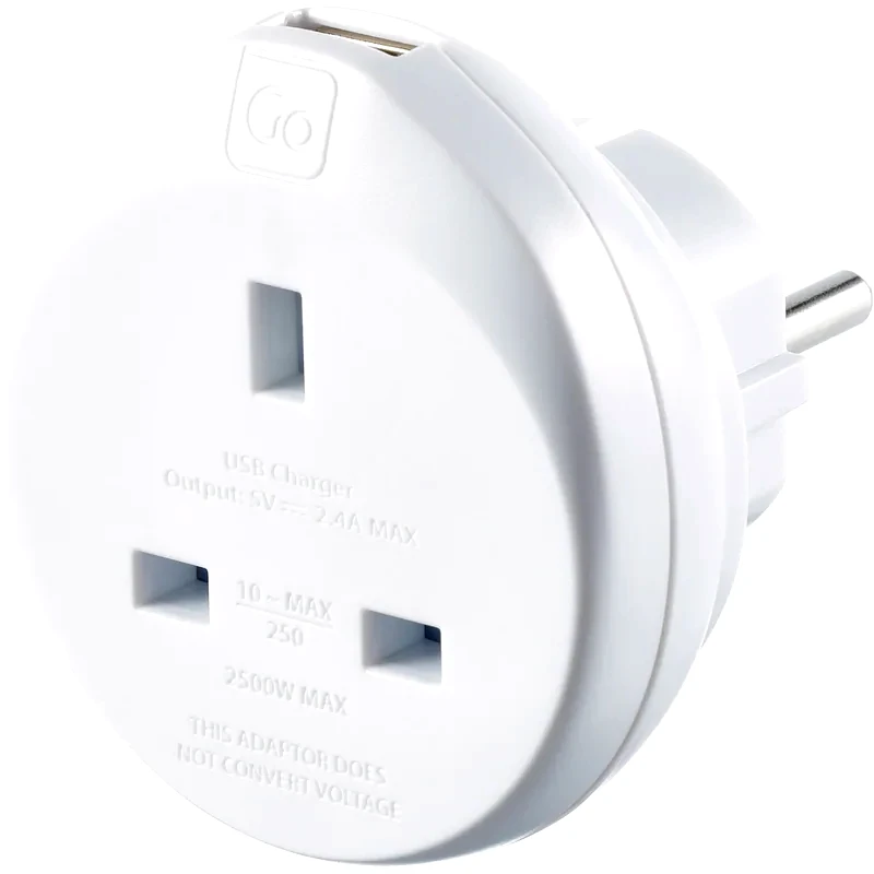 Αντάπτορας Go Travel UK + USB 625EU