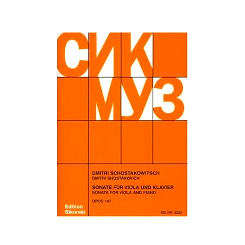 SIKORSKI Shostakovich - Sonata For Viola And Piano, Op.147