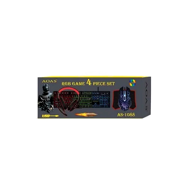 OEM AS-1088 Σετ Gaming Πληκτρολόγιο με RGB φωτισμό Ποντίκι (US)