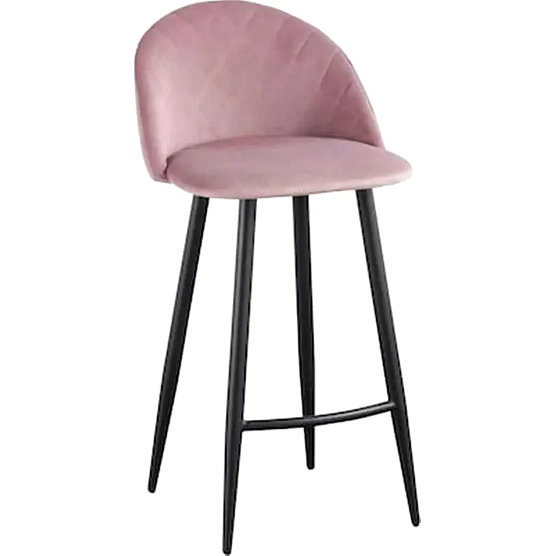 WOODWELL Σκαμπό Μπαρ Woodwell Μεταλλικό Και Υφασμα Velure 4 Τμχ - Ροζ