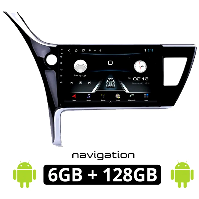 OEM Ηχοσύστημα με Οθόνη Αφής 10 Android GPS Wi-Fi Bluetooth 6GB/128GB για Toyota Corolla (2017 - 2019)