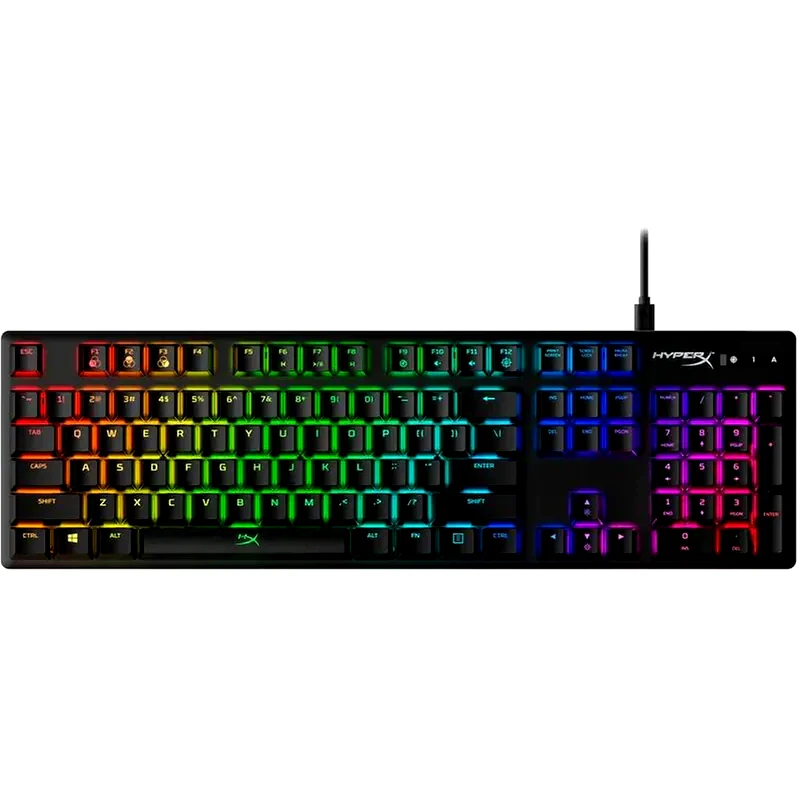 HYPERX HyperX Alloy Origins PBT HX Aqua Gaming Μηχανικό Ενσύρματο Full Size Πληκτρολόγιο με RGB Μαύρο (US)