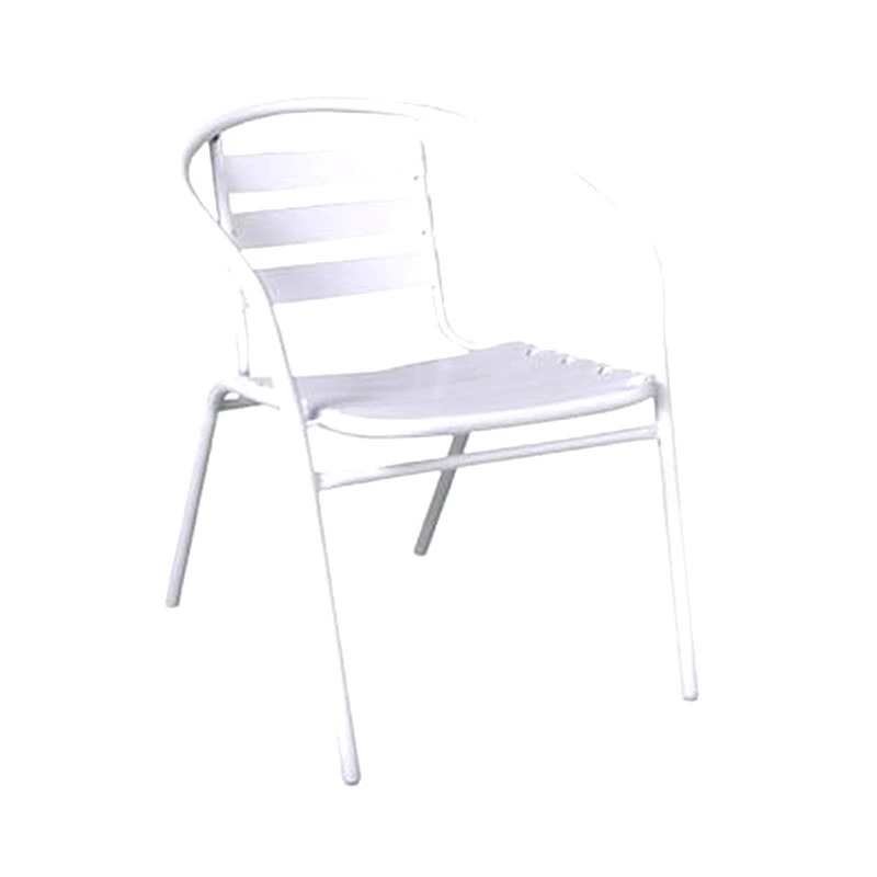 WOODWELL Πολυθρονα Μεταλλικη - Αλουμινιου Ασπρη Πλάτος:54cm X Βάθος:57cm X Ύψος:73cm