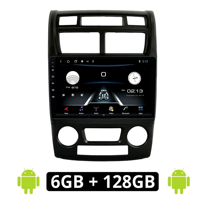 OEM Ηχοσύστημα ΟΕΜ με Οθόνη Αφής 9 Android, GPS, Wi-Fi, Bluetooth - 6GB/128GB για KIA SPORTAGE (2004 - 2010) με αυτόματο κλιματισμό - Μαύρο