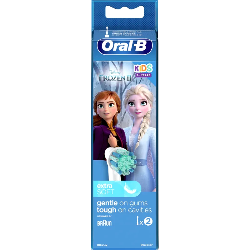 ORAL-B Ανταλλακτικές Κεφαλές ORAL-B FROZEN 2 Τμχ για Ηλεκτρική Οδοντόβουρτσα Λευκό