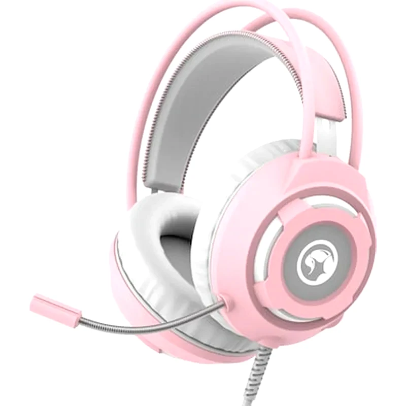 MARVO Marvo HG8936 Gaming Ενσύρματα Ακουστικά 3.5mm/USB με LED Φωτισμό - Ροζ