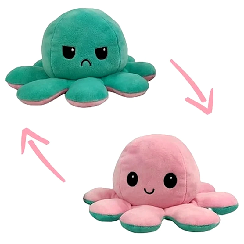 MAD MAX Λούτρινο Reversible Octopus Plush - Χταπόδι Που Αλλάζει Διάθεση (20cm)