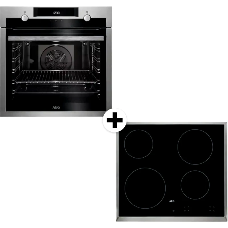 AEG AEG HK 624000 XB BEE435111M 72 Lt Inox Eντοιχιζόμενο Σετ Φούρνος και Εστία