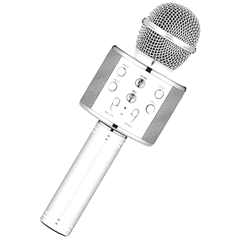 OEM Μικρόφωνο Karaoke Wster Ws-858 Με Ηχείο - Ασημί