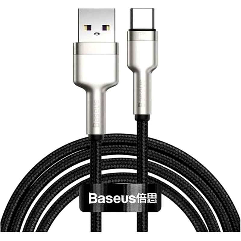 BASEUS Καλώδιο φόρτισης Baseus Cafule Braided USB 2.0 USB-C Male - USB-A Male 2m - Μαύρο