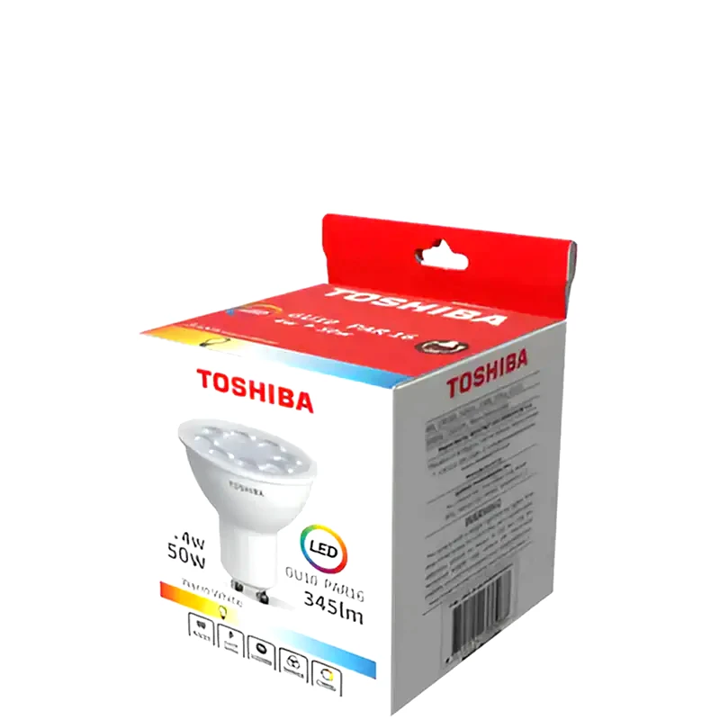 TOSHIBA Λάμπα LED Toshiba GU10 4W 3000K - Θερμό Λευκό