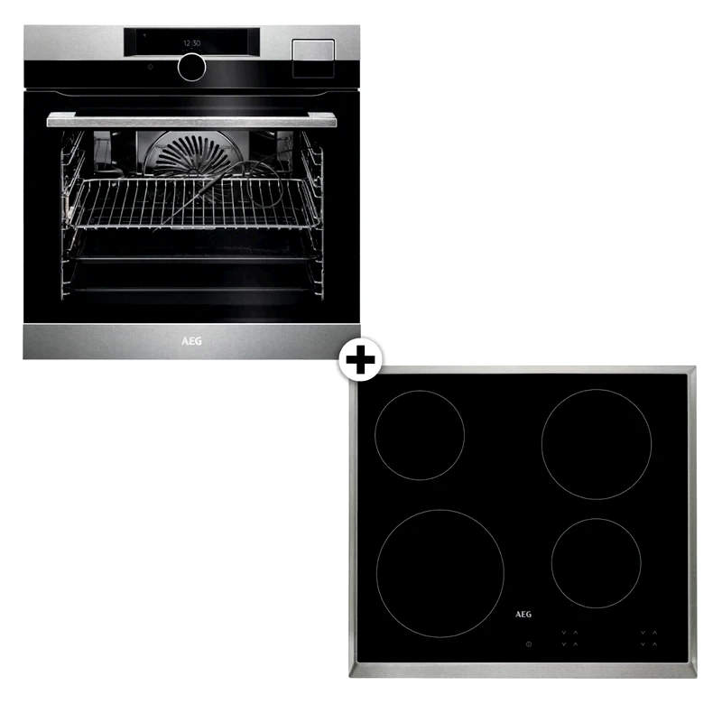 AEG AEG HK624000 XB BSK999330M 70 Lt Inox Eντοιχιζόμενο Σετ Φούρνος και Εστία