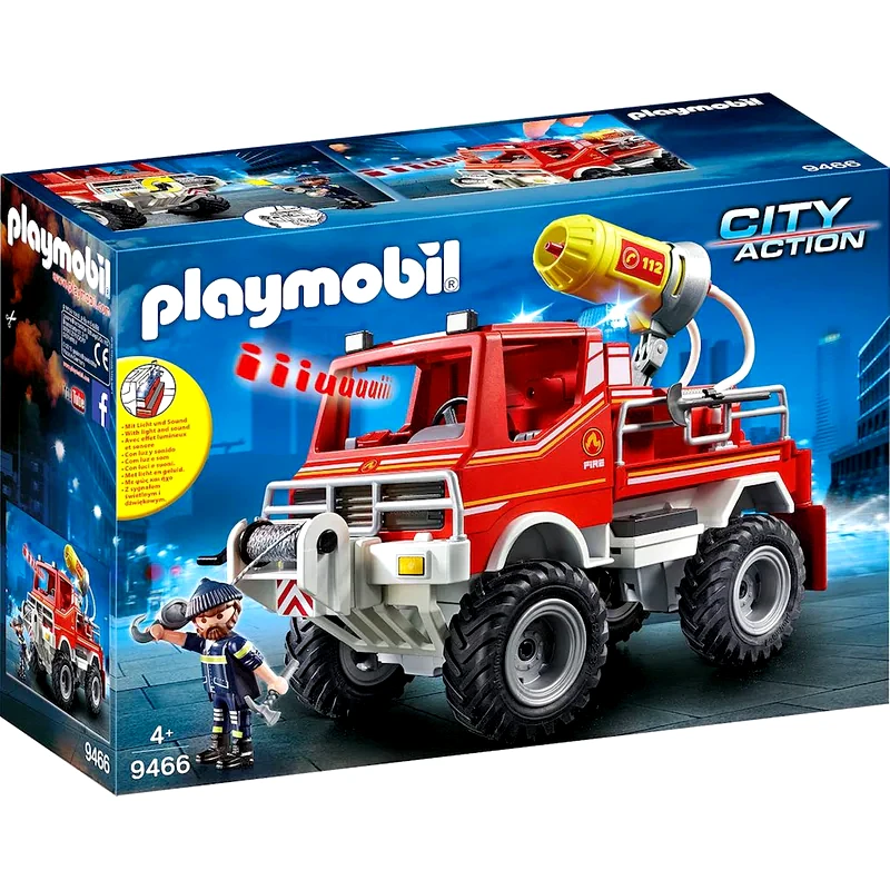 PLAYMOBIL PLAYMOBIL® Action Heroes Όχημα Πυροσβεστική με Τροχαλία Ρυμούλκησης (9466)