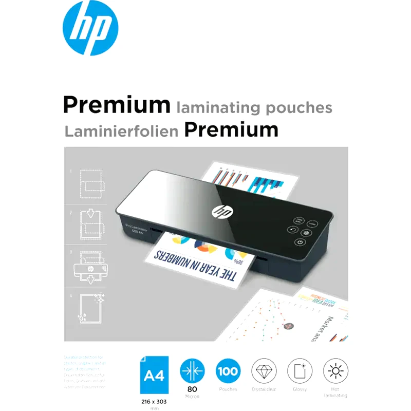HP HP Premium Φύλλα πλαστικοποίησης Α4 80mic 100 φύλλα