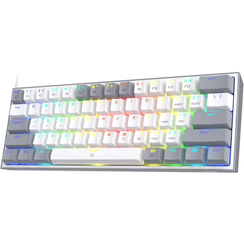 REDRAGON Gaming Πληκτρολόγιο Redragon Fizz K617 Ενσύρματο Μηχανικό RGB - White/Grey