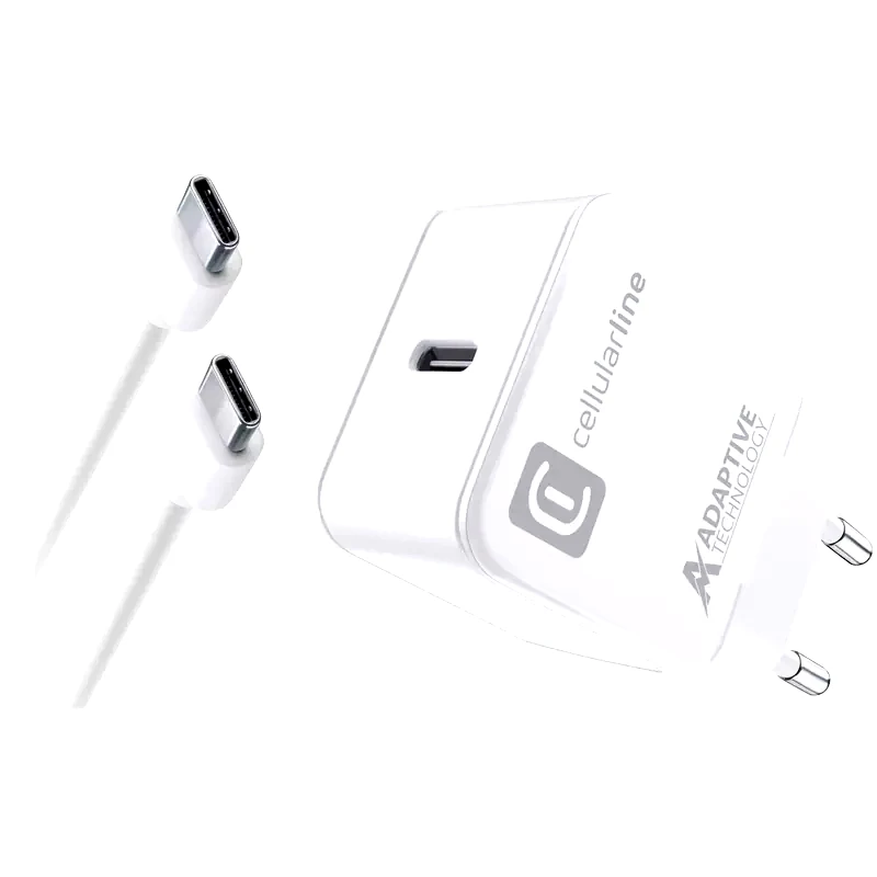 Φορτιστής πρίζας Cellular Line USB-C 15W Λευκό