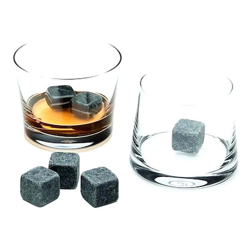 OEM Σετ Επαναχρησιμοποιούμενα Παγάκια Whisky Stones 9 Τμχ - Ανθρακί