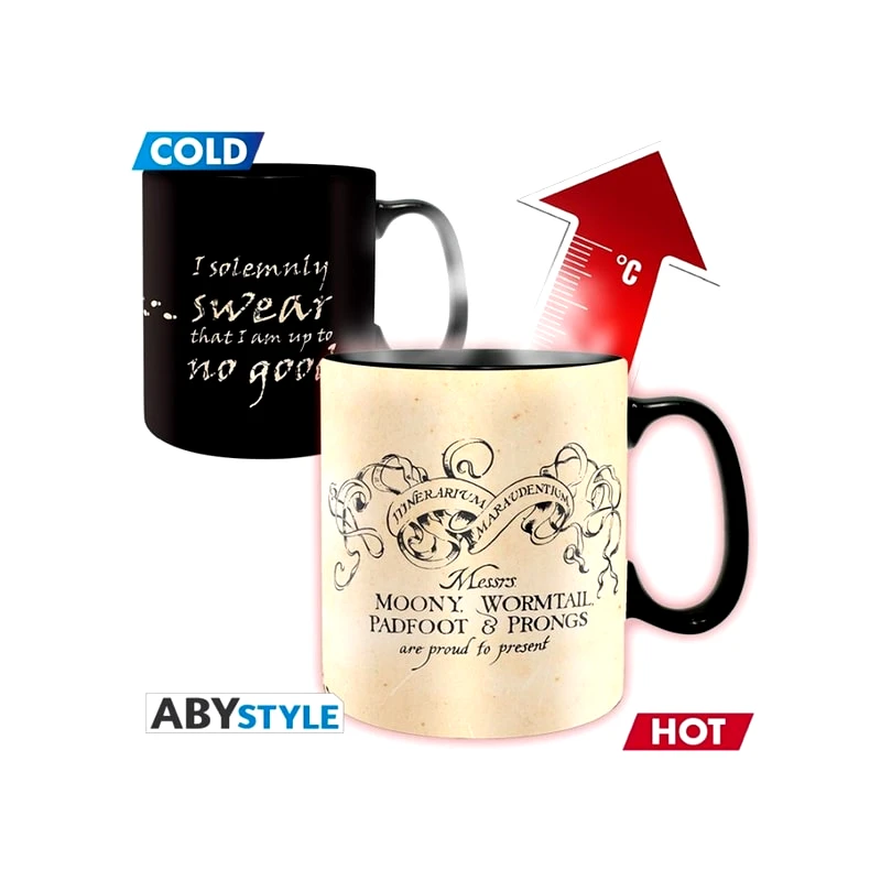 ABYSSE CORP Κούπα Κεραμική Heat Change ABYSSE CORP Harry Potter 460 ml Μαύρο