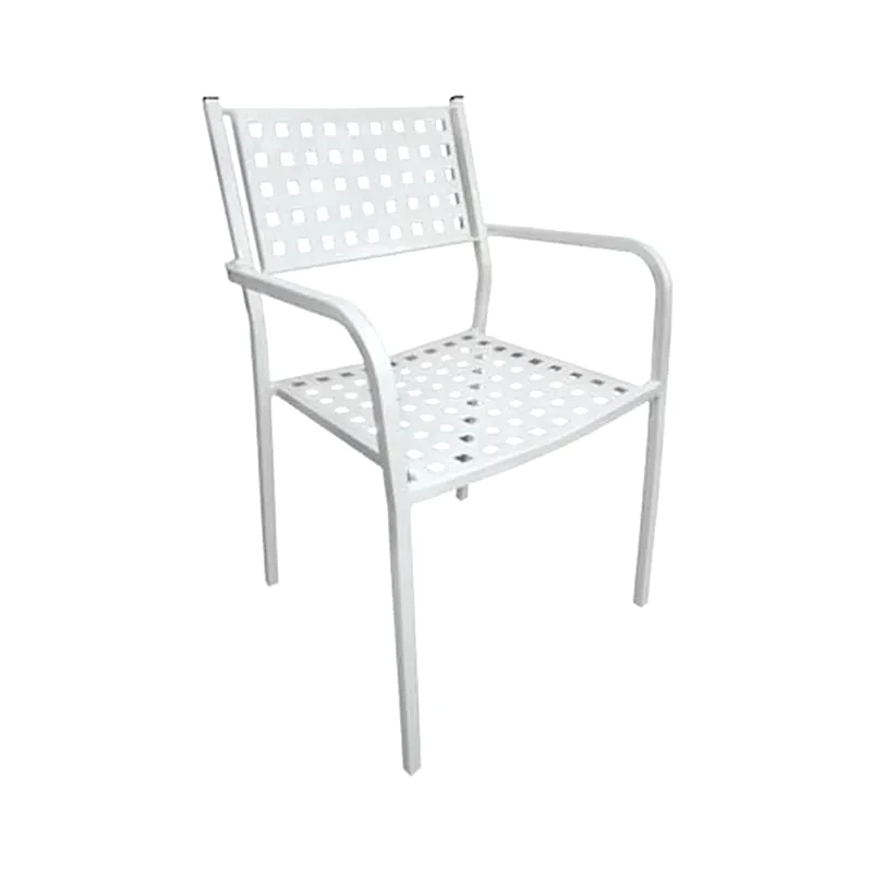 WOODWELL Πολυθρονα Μεταλλικη Ασπρη Πλάτος:54cm X Βάθος:51cm X Ύψος:84cm