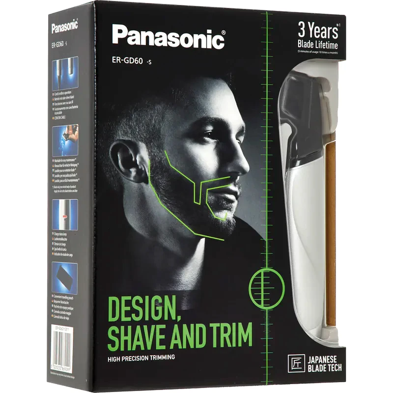 PANASONIC Trimmer Panasonic i-SHAPER ER-GD60-s 3 σε 1 Επαναφορτιζόμενο Ασημί