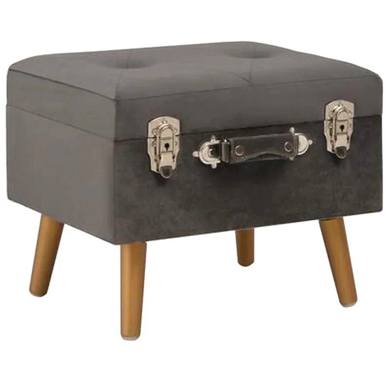 Σκαμπό Σαλονιού Woodwell Από Ύφασμα Velure - Γκρι φωτογραφία