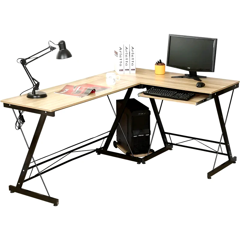 WOODWELL Γραφείο Γωνιακό Woodwell από Μοριοσανίδα 120x48cm - Μπεζ/Μαύρο