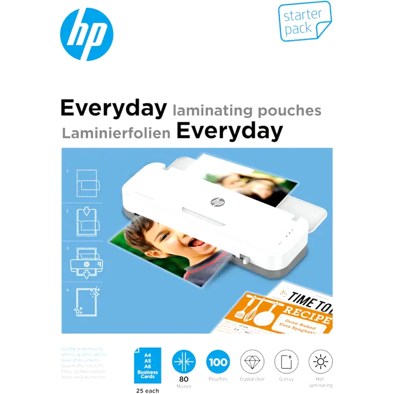 HP HP Everyday set Φύλλα πλαστικοποίησης επαγγελματικές κάρτες A4/A5/A6 80mic 100 φύλλα