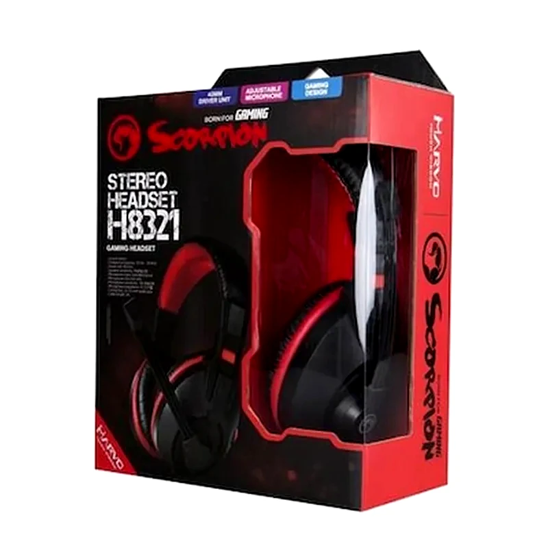 MARVO Marvo H8321 Gaming Ενσύρματα Ακουστικά 3.5mm - Μαύρα/Κόκκινα