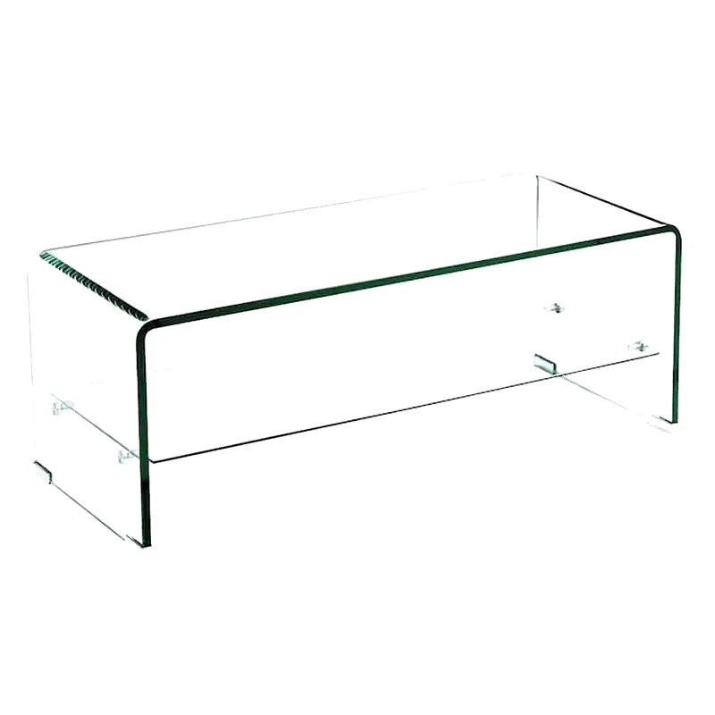 WOODWELL Τραπεζάκι Σαλονιού Woodwell από Γυαλί 100x50x43cm - Διαφανές