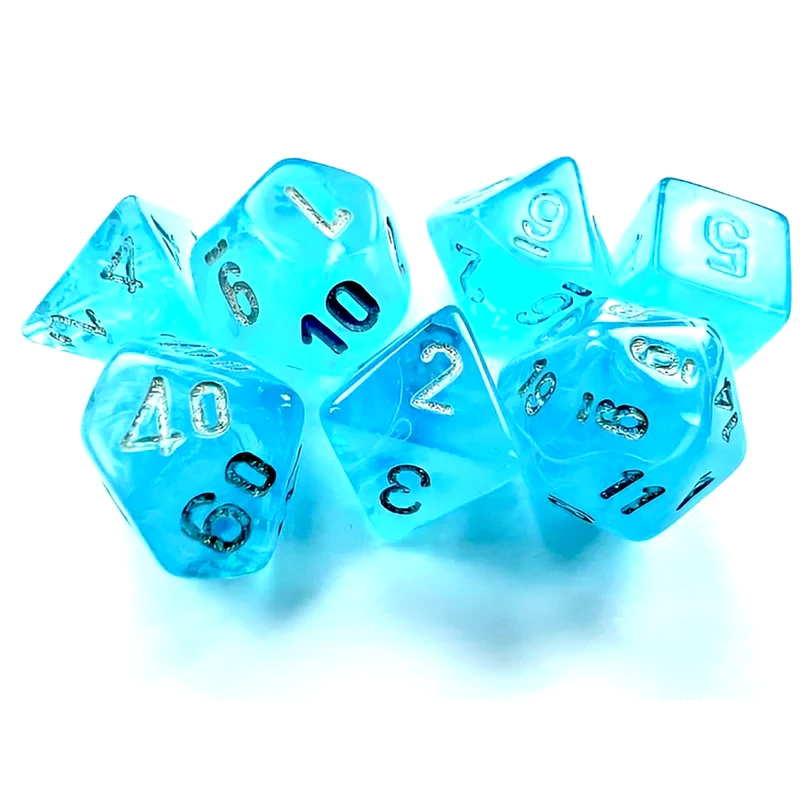 CHESSEX Luminary Sky/silver Mini Polyhedral 7-die Set CHESSEX