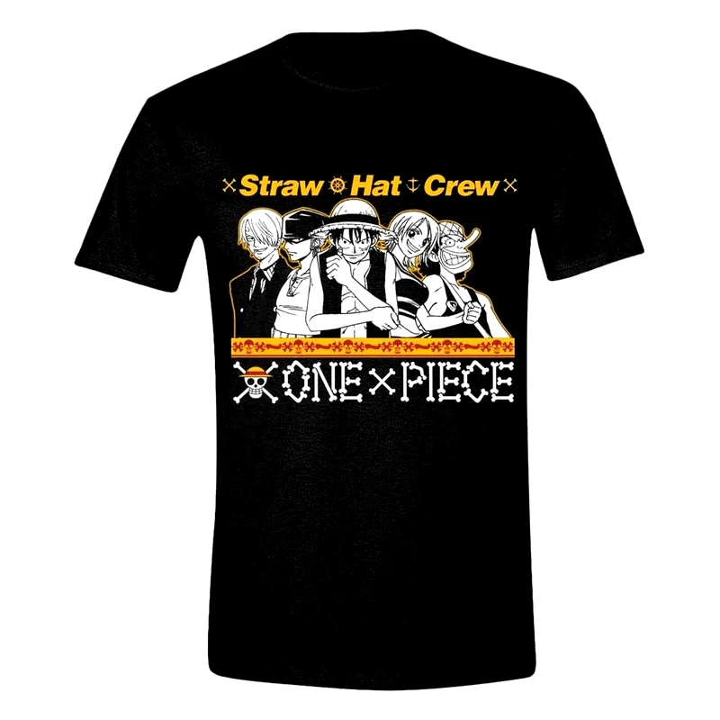 PCMERCH T-shirt Pcmerch One Piece Straw Hat Crew - Μαύρο