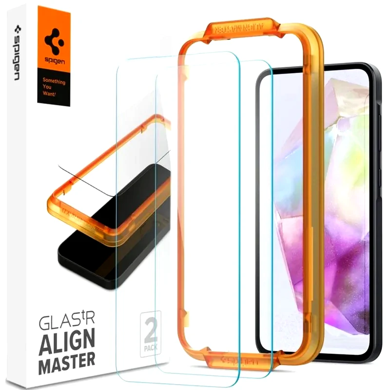SPIGEN Προστατευτικό οθόνης Samsung Galaxy A35 - Spigen GLAS.tR ALIGNmaster Tempered Glass 0.3mm 9H - 2 τμχ