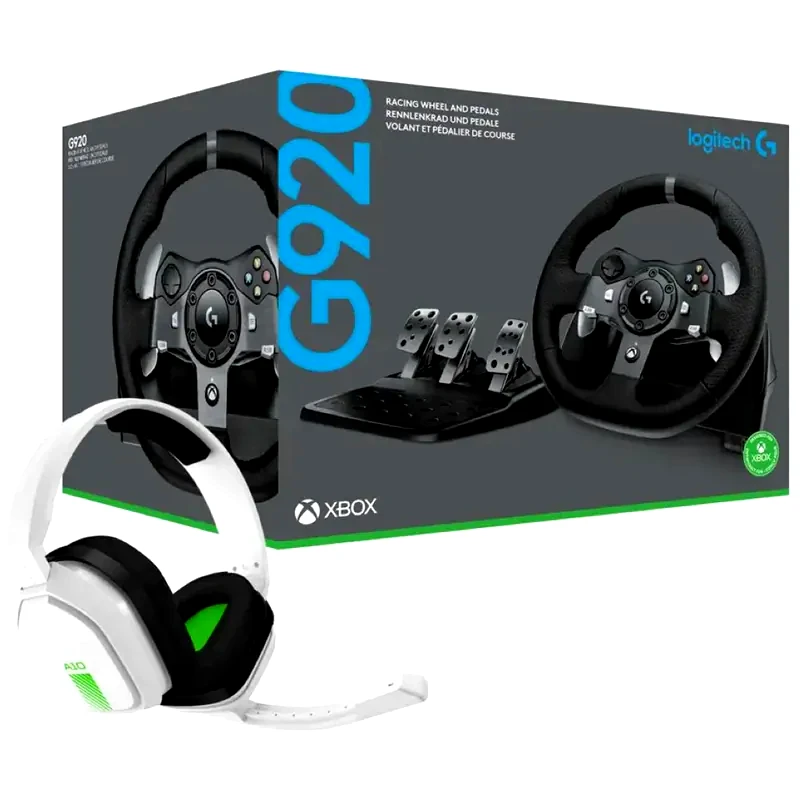 ASTRO Logitech G G920 Driving Force Τιμονιέρα με Πετάλια + Astro A10 Ακουστικά Κεφαλής Bundle για Xbox One, PC