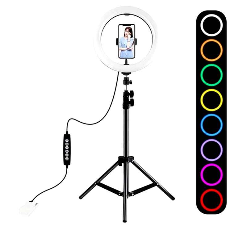 PULUZ Ring Light με Βάση Κινητού Puluz Pkt3044 RGB 26cm - Πολύχρωμο