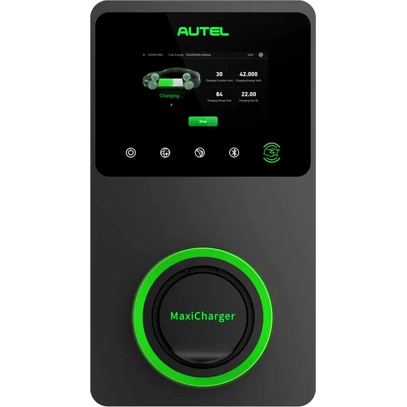 AUTEL Επιτοίχιος Φορτιστής Αυτοκινήτου Autel AC Wallbox 22 kW με Touch Screen - Σκούρο Γκρι