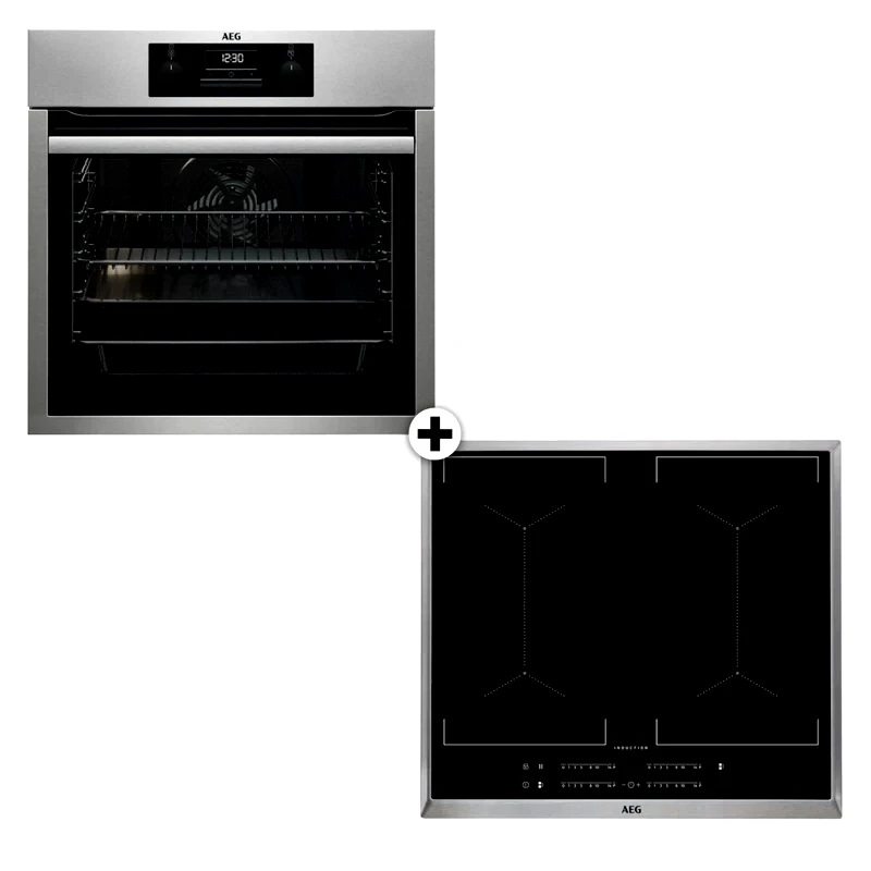 AEG AEG IKE64450XB BES33111XM Eντοιχιζόμενο Σετ Φούρνος και Εστία 72 Lt Inox