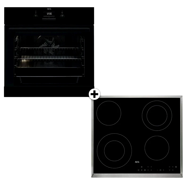 AEG AEG HK634021 XB BES331111B 72 Lt Μαύρο Eντοιχιζόμενο Σετ Φούρνος και Εστία