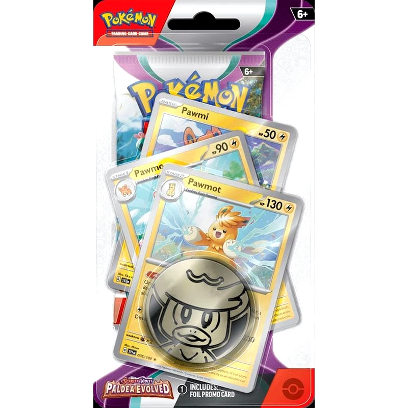 POKEMON USA Pokémon TCG: Scarlet Violet - Paldea Evolved Premium Checklane Blister Pawmot (Pokemon USA)