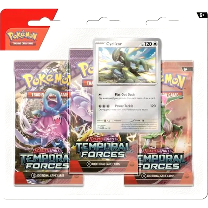 POKEMON USA Pokémon TCG: Scarlet Violet - Temporal Forces 3-Booster Blister Cyclizar (Pokemon USA)